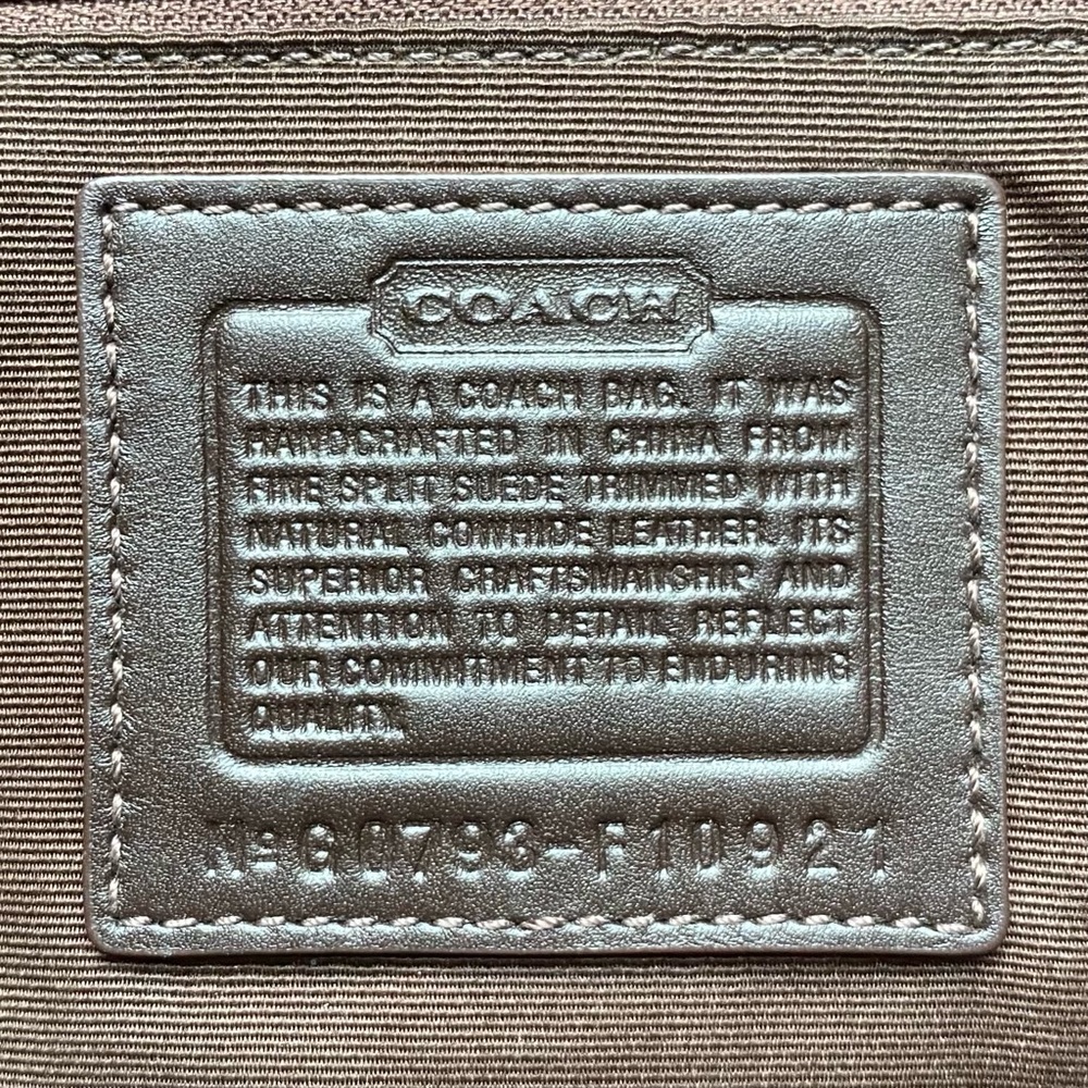 Coach Camel Suede Buckle Flap Top Satchel Purse - Picture 11 of 11